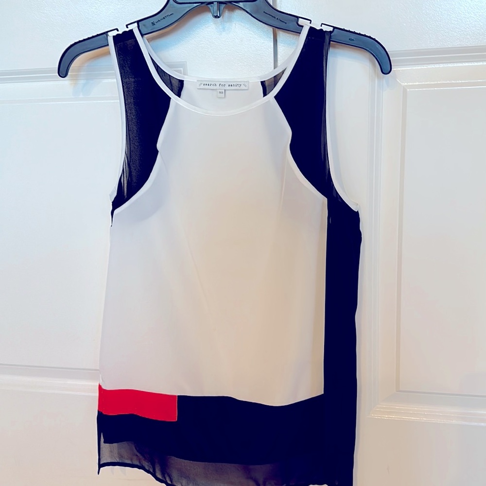 Colorblock sheer top